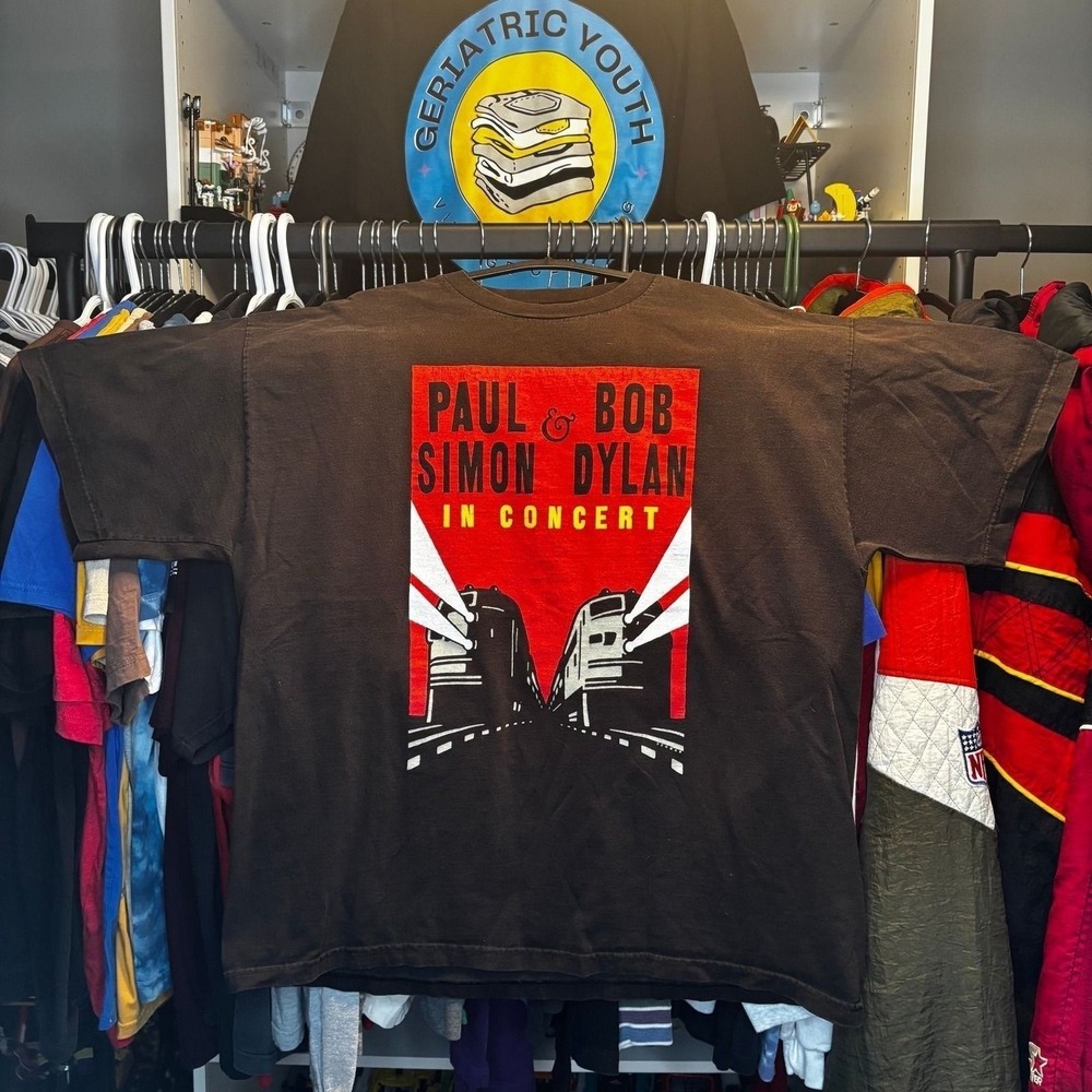 Giant Paul Simon & Bob Dylan 1999 Tour tee